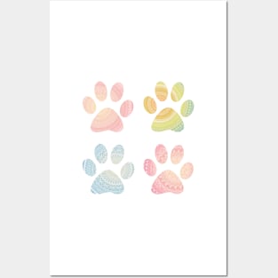 Mandala dog paws pattern Posters and Art